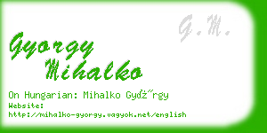 gyorgy mihalko business card